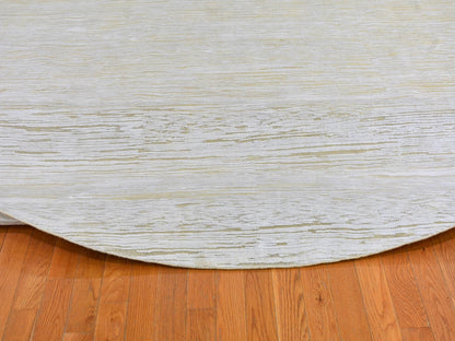 Ivory 12'0" x 12'0" Modern and Contemporary Hand knotted Wool/Silk Rug - Sku: O066798