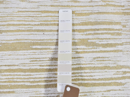 Ivory 12'0" x 12'0" Modern and Contemporary Hand knotted Wool/Silk Rug - Sku: O066798