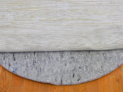 Ivory 12'0" x 12'0" Modern and Contemporary Hand knotted Wool/Silk Rug - Sku: O066798