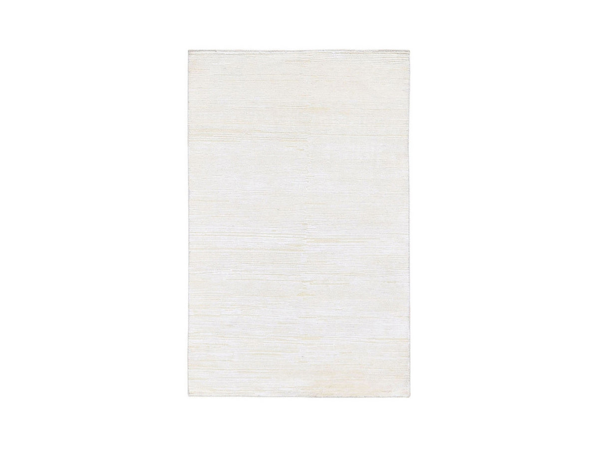 Modern / Contemporary hand-knotted wool/silk rug in Ivory, 3'1" x 5'1" — SKU O066807