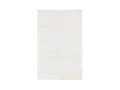 Modern / Contemporary hand-knotted wool/silk rug in Ivory, 3'1" x 5'1" — SKU O066807