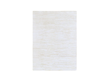 Ivory 4'3" x 6'1" Modern and Contemporary Hand knotted Wool/Silk Rug - Sku: O066808