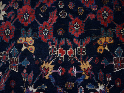 Antique hand-knotted wool rug in Blue & Ivory, 7'2" x 13'1" — SKU O066809 (view 4)