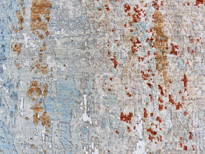 Blue 3'2" x 5'5" Modern and Contemporary Hand knotted Wool Rug - Sku: O066820