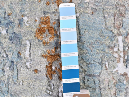 Blue 3'2" x 5'5" Modern and Contemporary Hand knotted Wool Rug - Sku: O066820