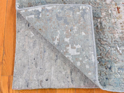 Blue 3'2" x 5'5" Modern and Contemporary Hand knotted Wool Rug - Sku: O066820