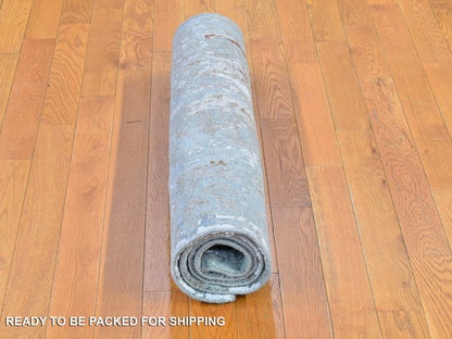 Blue 3'2" x 5'5" Modern and Contemporary Hand knotted Wool Rug - Sku: O066820