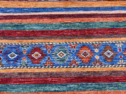 Red 2'8" x 8'3" Tribal Hand knotted Wool Rug - Sku: O066828