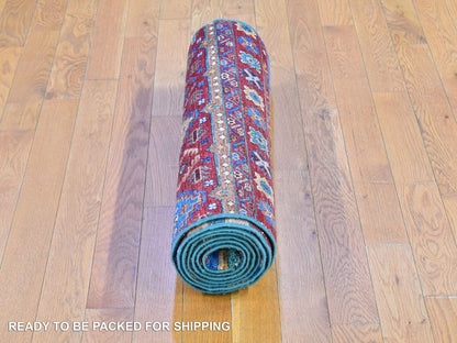 Red 2'8" x 8'3" Tribal Hand knotted Wool Rug - Sku: O066828