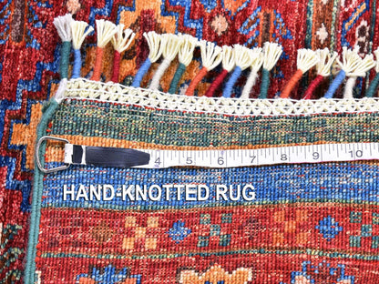 Red 2'8" x 8'3" Tribal Hand knotted Wool Rug - Sku: O066828