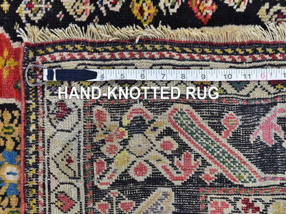 Pink 3'1" x 14'3" Antique Hand knotted Wool Rug - Sku: O066842