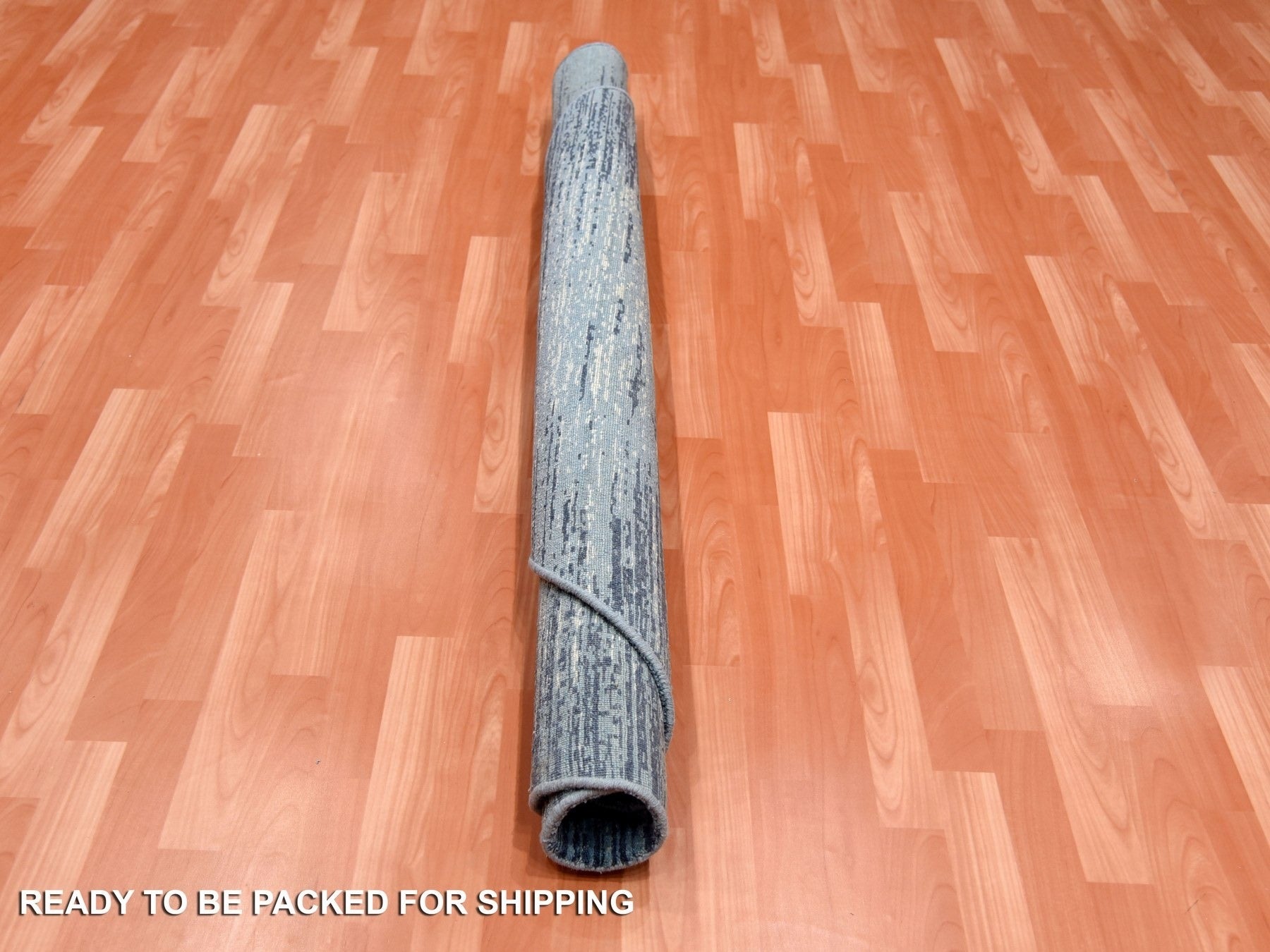 Modern / Contemporary hand-knotted wool rug in Blue, 10' x 10' — SKU O066844 (view 5)