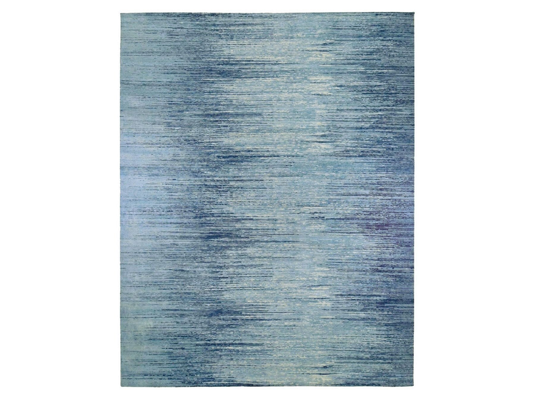Modern / Contemporary hand-knotted wool rug in Blue, 14'1" x 18' — SKU O066847
