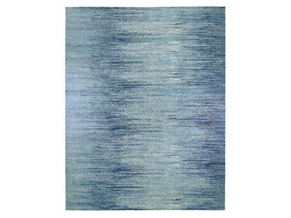 Modern / Contemporary hand-knotted wool rug in Blue, 14'1" x 18' — SKU O066847