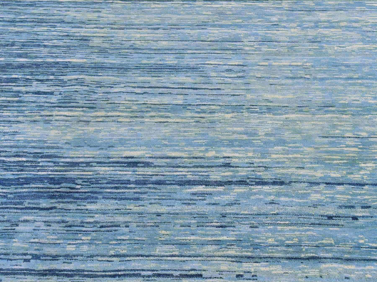 Modern / Contemporary hand-knotted wool rug in Blue, 14'1" x 18' — SKU O066847 (view 4)