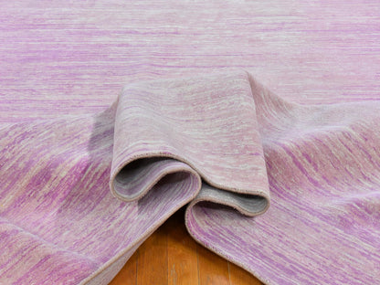 Pink 10'0" x 14'2" Modern / Contemporary Hand knotted Wool Rug - Sku: O066848