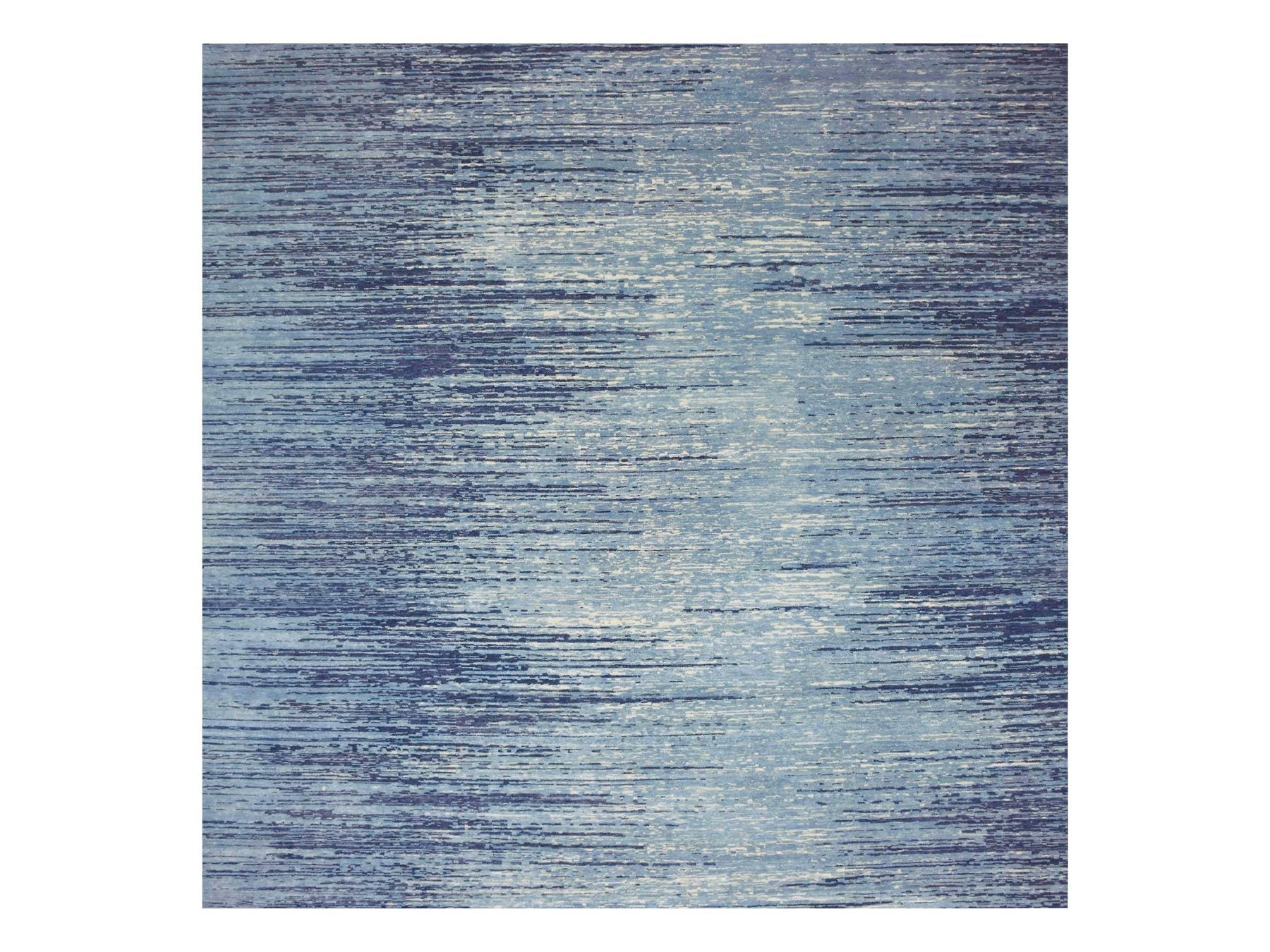 Modern / Contemporary hand-knotted wool rug in Blue, 8'1" x 8'1" — SKU O066851
