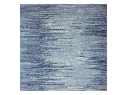 Modern / Contemporary hand-knotted wool rug in Blue, 8'1" x 8'1" — SKU O066851