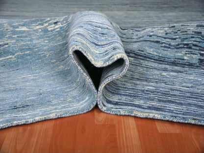 Modern / Contemporary hand-knotted wool rug in Blue, 8'1" x 8'1" — SKU O066851 (view 5)