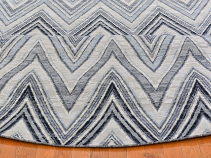 Ivory 11'9" x 11'9" Modern and Contemporary Hand knotted Wool/Silk Rug - Sku: O066853