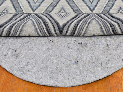 Ivory 11'9" x 11'9" Modern and Contemporary Hand knotted Wool/Silk Rug - Sku: O066853
