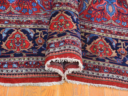 Red 12'5" x 13'9" Antique Hand knotted Wool Rug - Sku: O066865