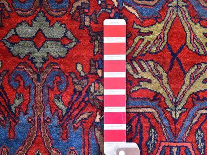 Red 12'5" x 13'9" Antique Hand knotted Wool Rug - Sku: O066865