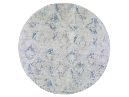Ivory 12'0" x 12'0" Modern and Contemporary Hand knotted Wool/Silk Rug - Sku: O066867