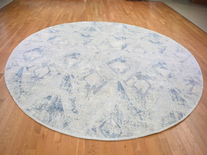Ivory 12'0" x 12'0" Modern and Contemporary Hand knotted Wool/Silk Rug - Sku: O066867