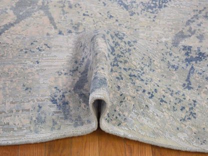 Ivory 12'0" x 12'0" Modern and Contemporary Hand knotted Wool/Silk Rug - Sku: O066867
