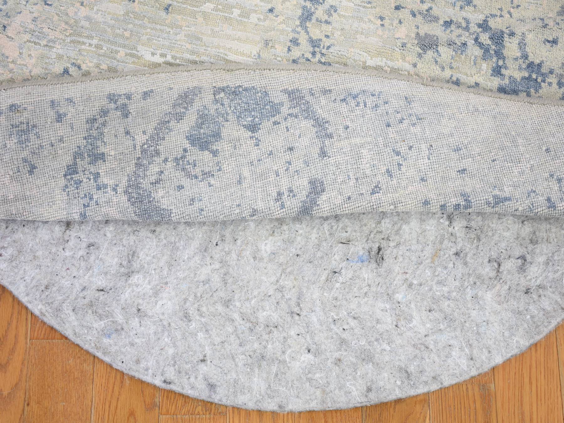 Modern / Contemporary hand-knotted wool/silk rug in Ivory, 12' x 12' — SKU O066867 (view 7)