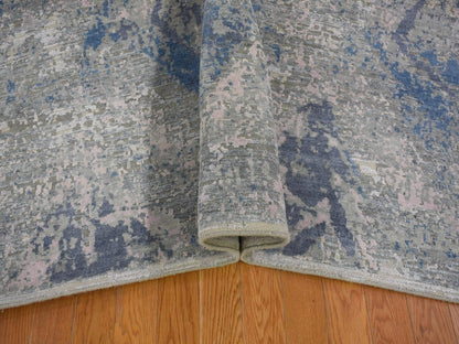 Ivory 9'0" x 12'1" Modern and Contemporary Hand knotted Wool/Silk Rug - Sku: O066876