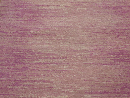 Pink 2'6" x 12'4" Modern / Contemporary Hand knotted Wool Rug - Sku: O066877