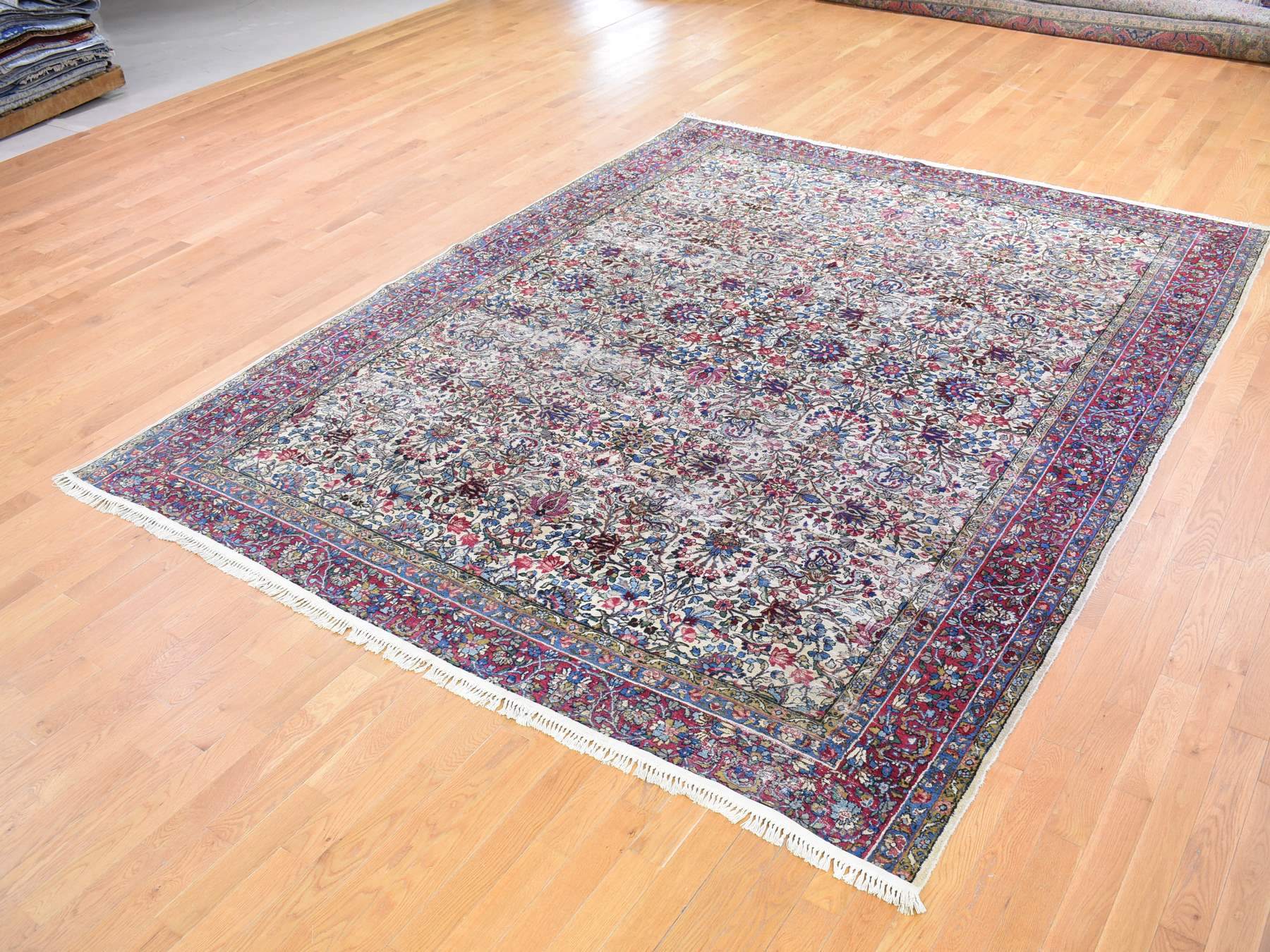 Kerman Antique hand-knotted wool rug in Beige & Red, 8'9" x 11'3" — SKU O066949 (view 2)