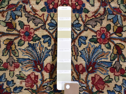 Beige 8'9" x 11'3" Antique Hand knotted Wool Rug - Sku: O066949