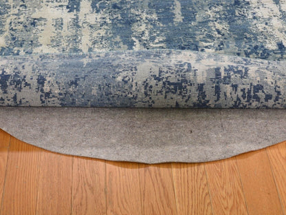 Modern / Contemporary hand-knotted wool/silk rug in Blue, 6'2" x 6'2" — SKU O066961 (view 3)