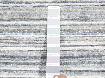 Ivory 2'0" x 3'0" Modern and Contemporary Hand knotted Wool/Silk Rug - Sku: O066966
