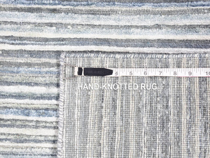 Ivory 2'0" x 3'0" Modern and Contemporary Hand knotted Wool/Silk Rug - Sku: O066966