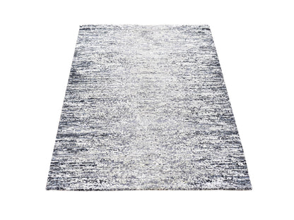 Modern / Contemporary hand-knotted wool/silk rug in Black, 3' x 5' — SKU O066967