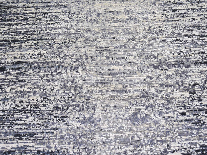 Modern / Contemporary hand-knotted wool/silk rug in Black, 3' x 5' — SKU O066967 (view 4)