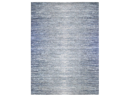 Modern / Contemporary hand-knotted wool/silk rug in Blue, 10' x 14' — SKU O066970