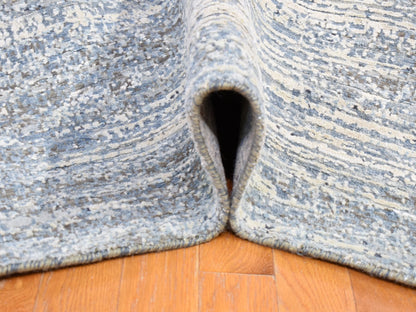 Blue 10'0" x 14'0" Modern and Contemporary Hand knotted Wool/Silk Rug - Sku: O066970