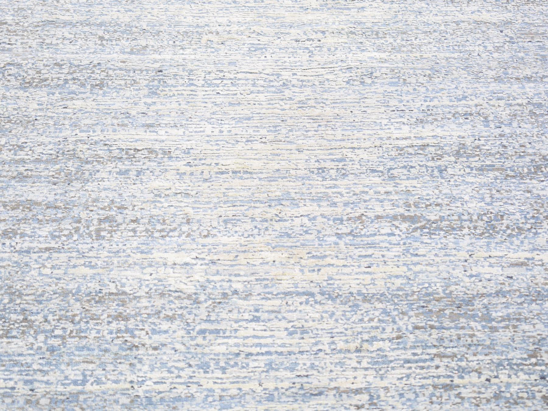 Modern / Contemporary hand-knotted wool/silk rug in Blue, 12' x 18' — SKU O066974 (view 7)