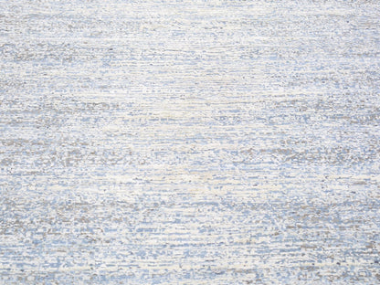 Modern / Contemporary hand-knotted wool/silk rug in Blue, 12' x 18' — SKU O066974 (view 7)