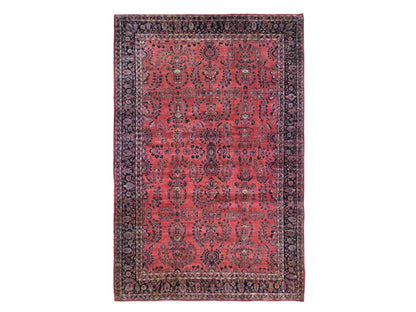 Red 12'4" x 19'3" Antique Hand knotted Wool Rug - Sku: O066991