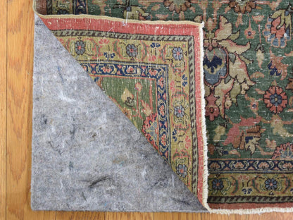 Pink 9'2" x 19'2" Antique Hand knotted Wool Rug - Sku: O066995