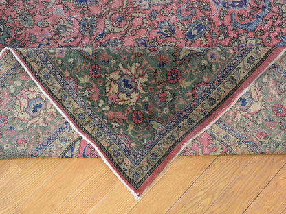 Pink 9'2" x 19'2" Antique Hand knotted Wool Rug - Sku: O066995