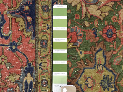 Pink 9'2" x 19'2" Antique Hand knotted Wool Rug - Sku: O066995