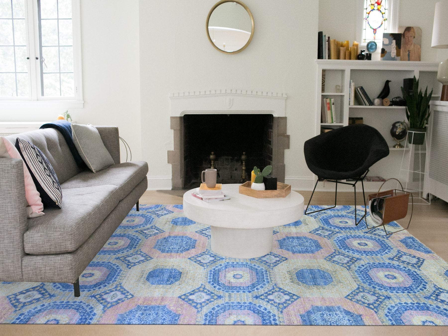 Mamluk Mamluk hand-knotted wool rug in Blue, 9' x 11'8" — SKU O066997 (view 2)