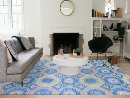 Mamluk Mamluk hand-knotted wool rug in Blue, 9' x 11'8" — SKU O066997 (view 2)